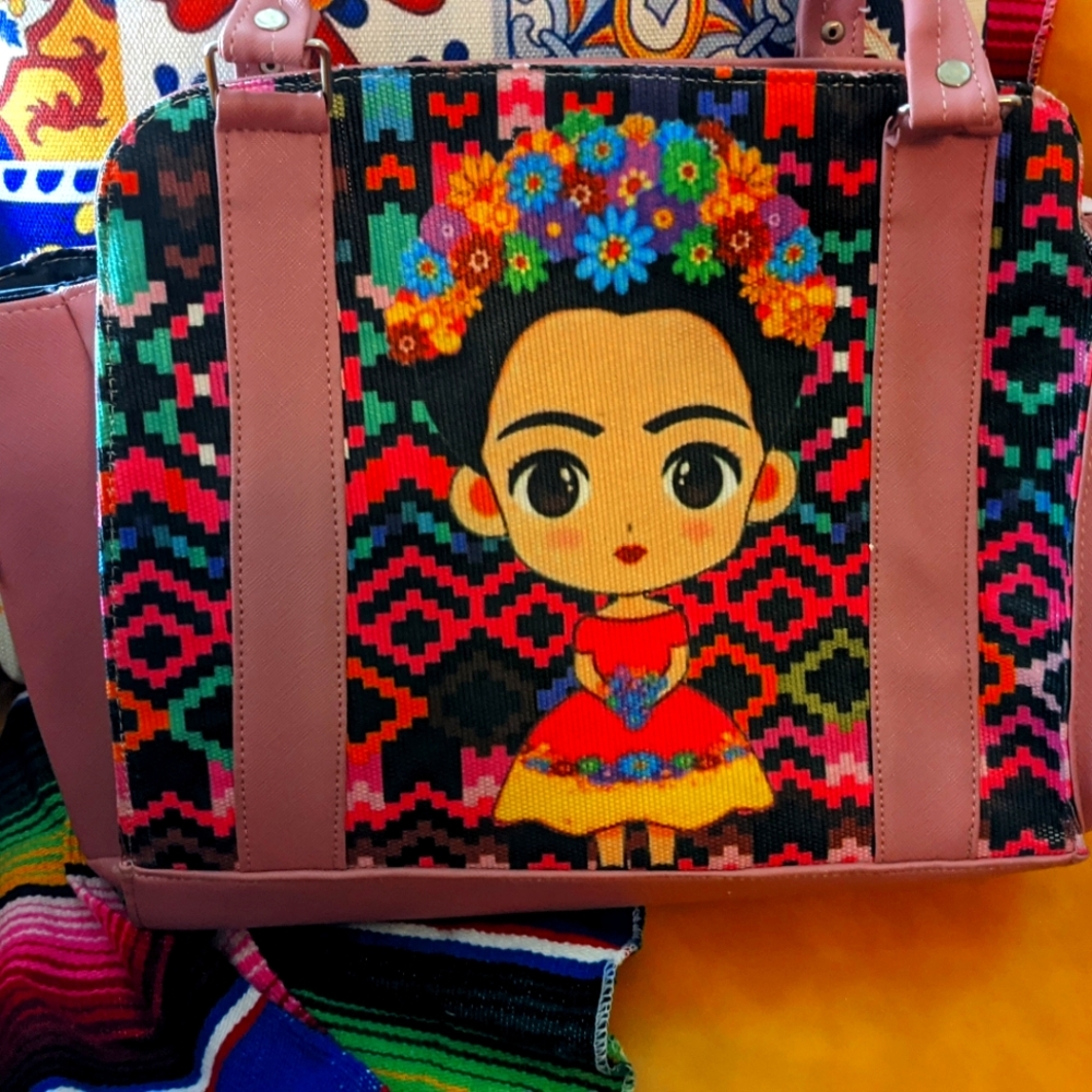 Frida Kahlo  mauve purse